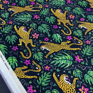 leopard jungle printed velvet