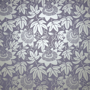 Lilac and Silver Passion Flower Wallpaper by Alexis Snell for The Monkey Puzzle Tree 