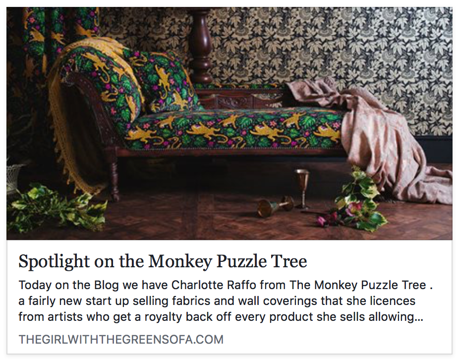 Spotlight on The Monkey Puzzle Tree - Nicola Broughton 'The Girl with the Green Sofa'