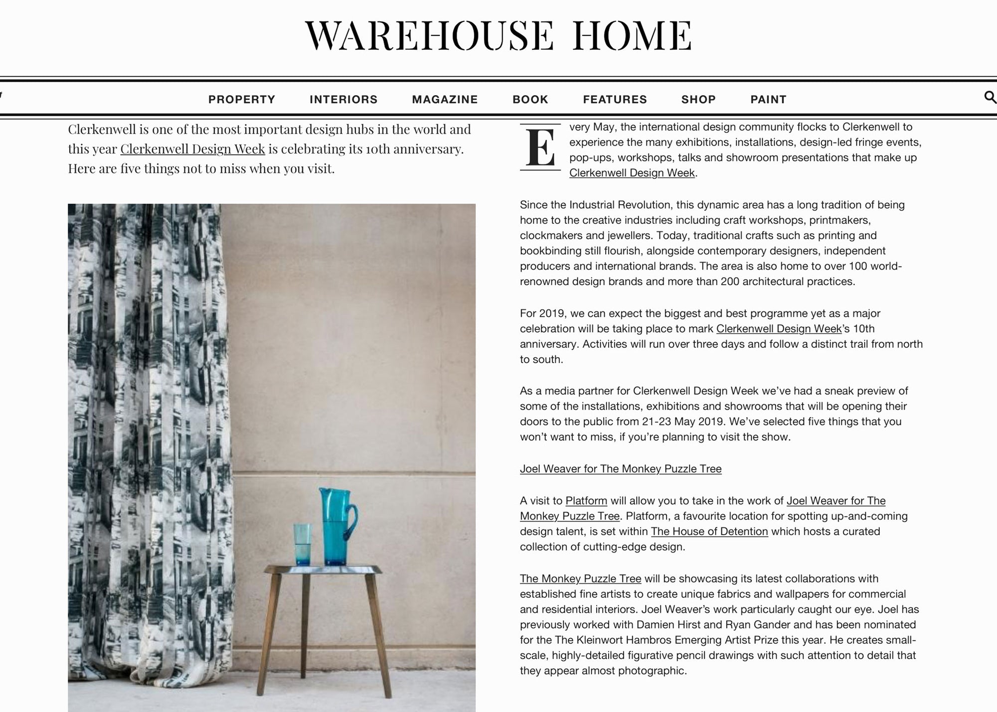Warehouse Home Clerkenwell 2019 Featuring The Monkey Puzzle Tree
