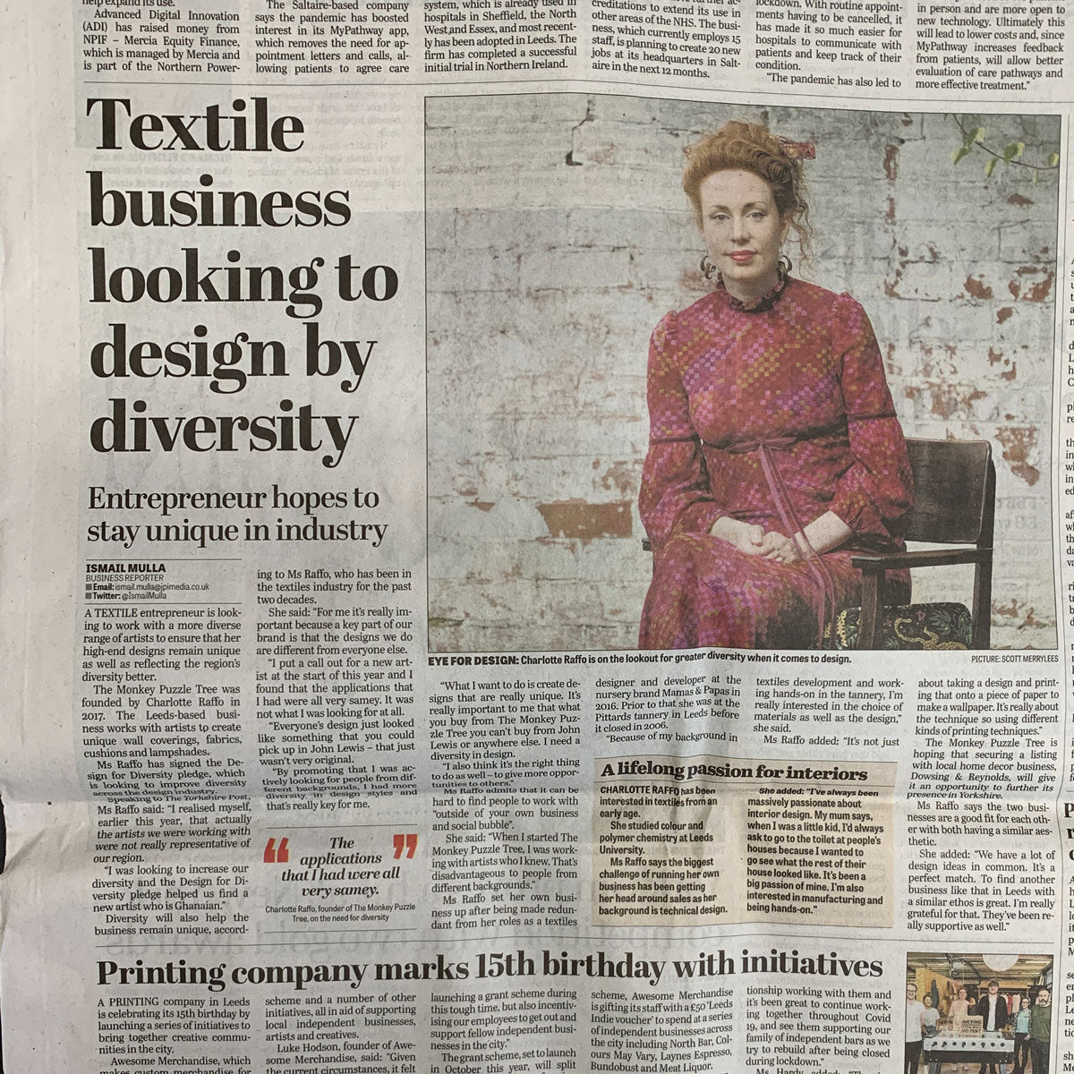 Yorkshire Post on Design for Diversity and The Monkey Puzzle Tree