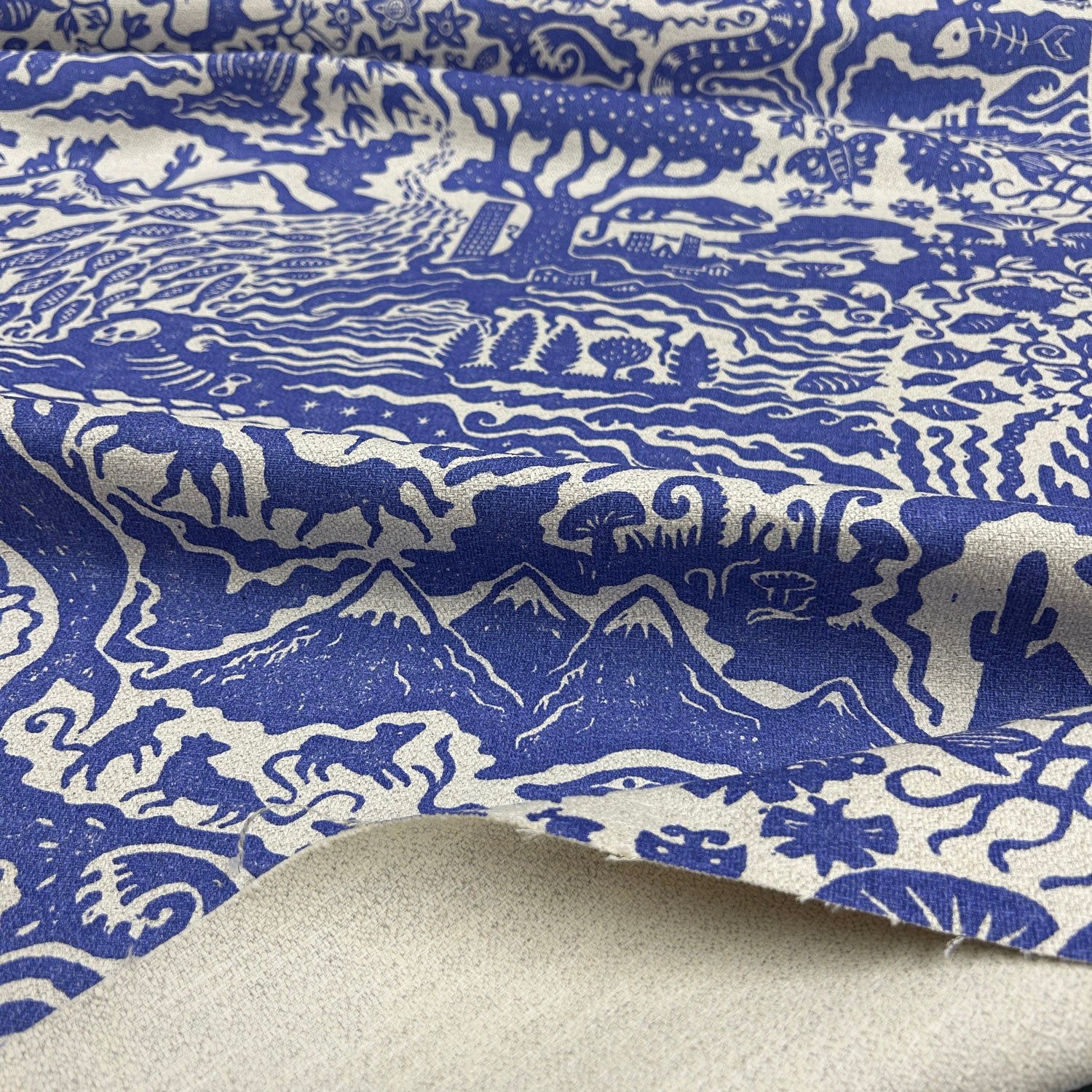 ethically made environmentally themed printed cotton linen