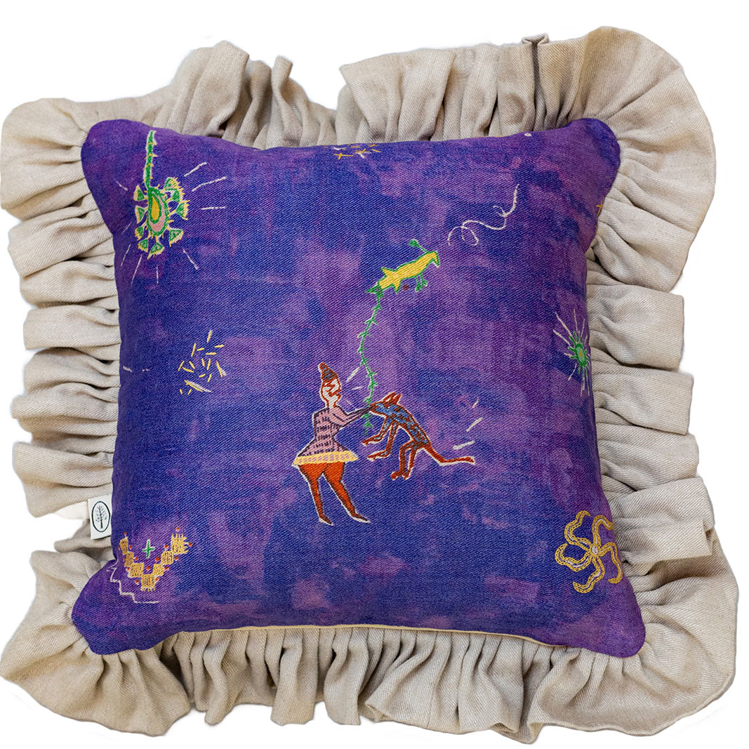 Celestial Promenade large frilled cushion