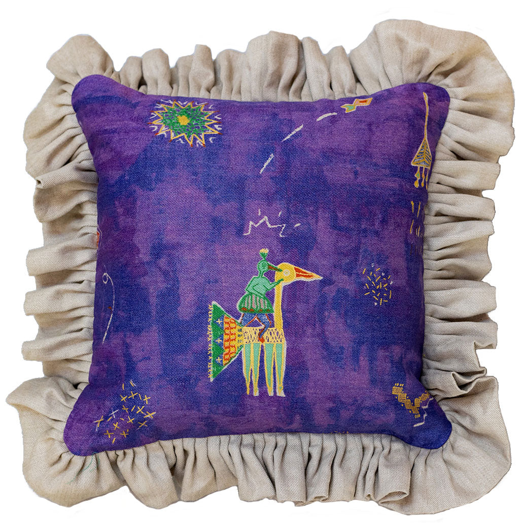 Celestial Promenade large frilled cushion