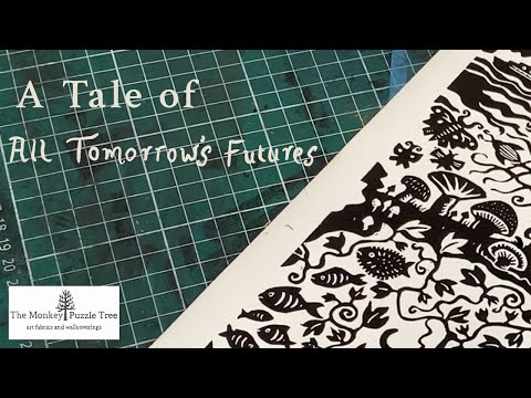 All Tomorrow's Futures Cushion - Ocean Blue with fringed edge