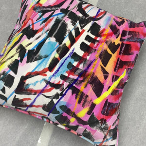 luxury abstract print velvet cushion