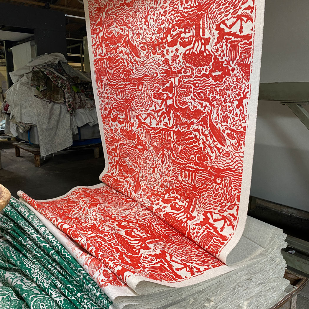 All Tomorrow's Futures Fabric - Lobster Orange