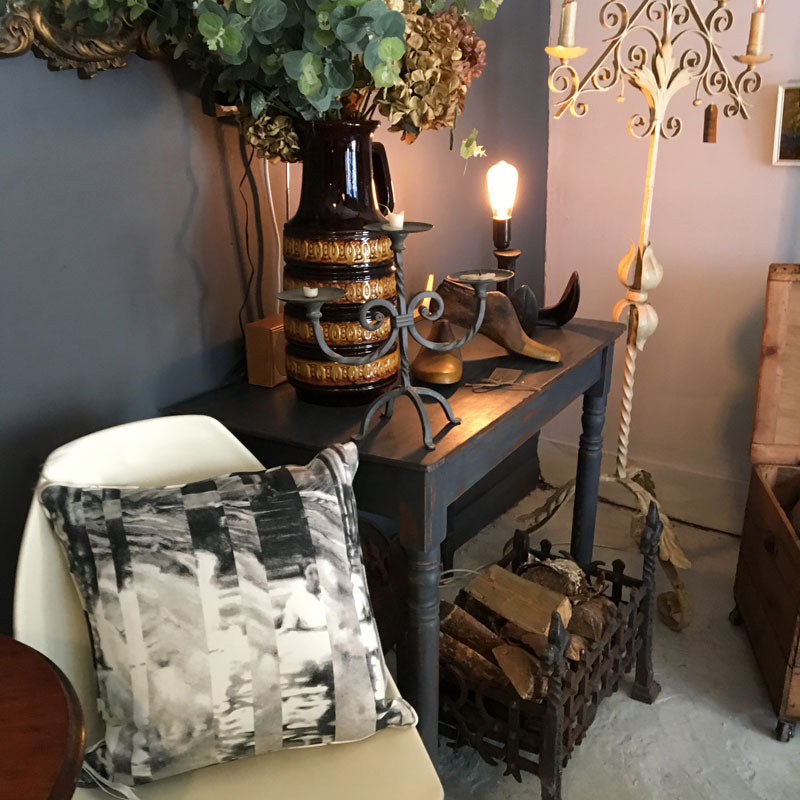 Between Certainty and Oblivion Linen Cushion by Joel Weaver at Oakwood Vintage