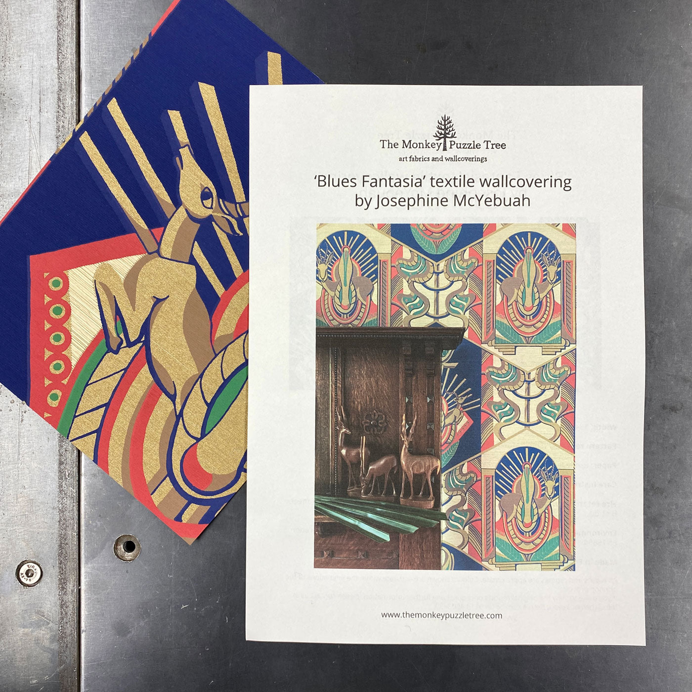 Blues Fantasia superwide textile wallcovering