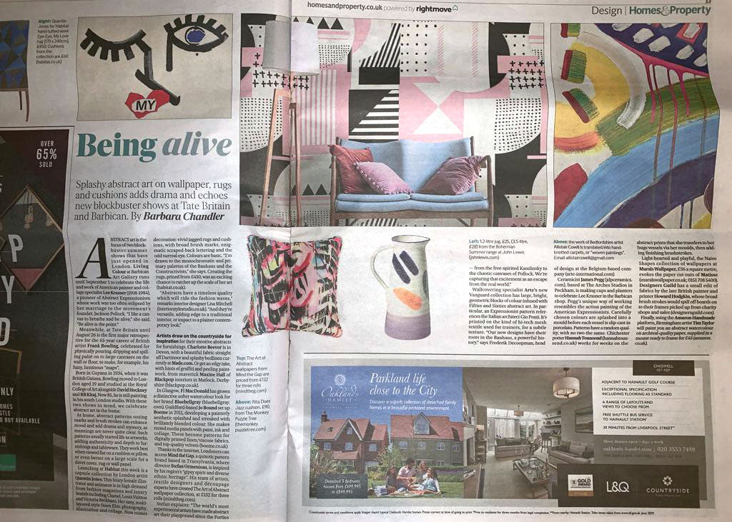 Evening Standard features Rita does Jazz cushion