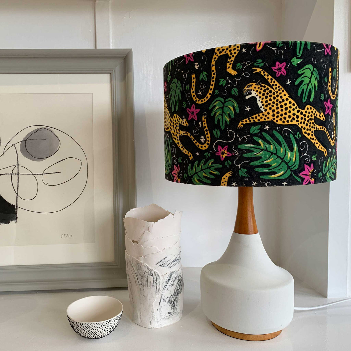 How the Leopard got His Spots Velvet Lampshade