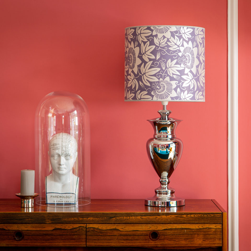 Lilac and Silver Passion Flower Lampshade