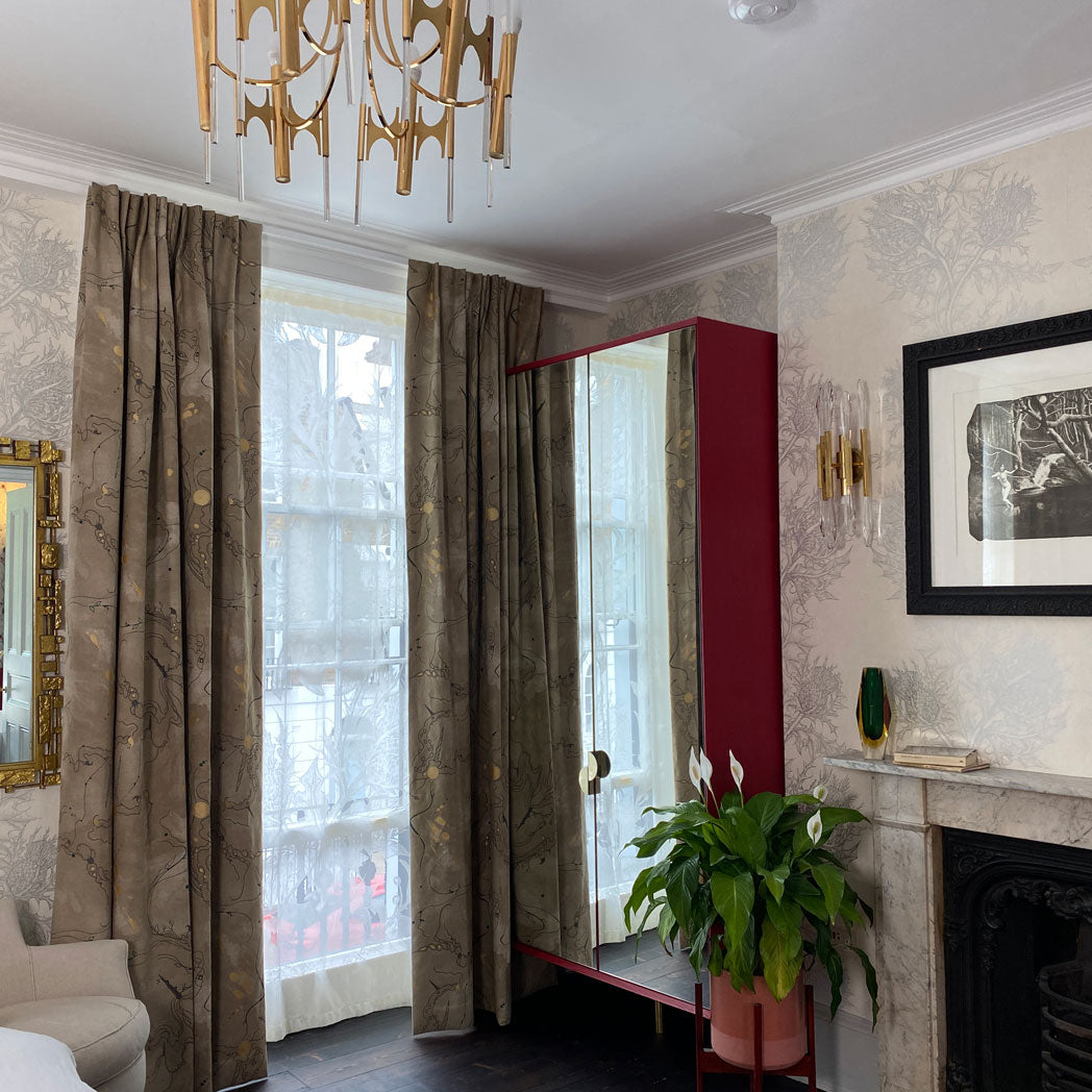 metamorphosis curtains in a Georgian London townhouse