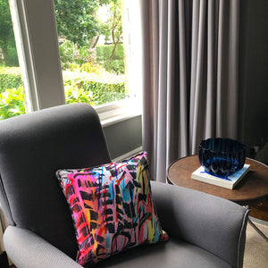 Rita does Jazz cushion in grey period home by The Monkey Puzzle Tree