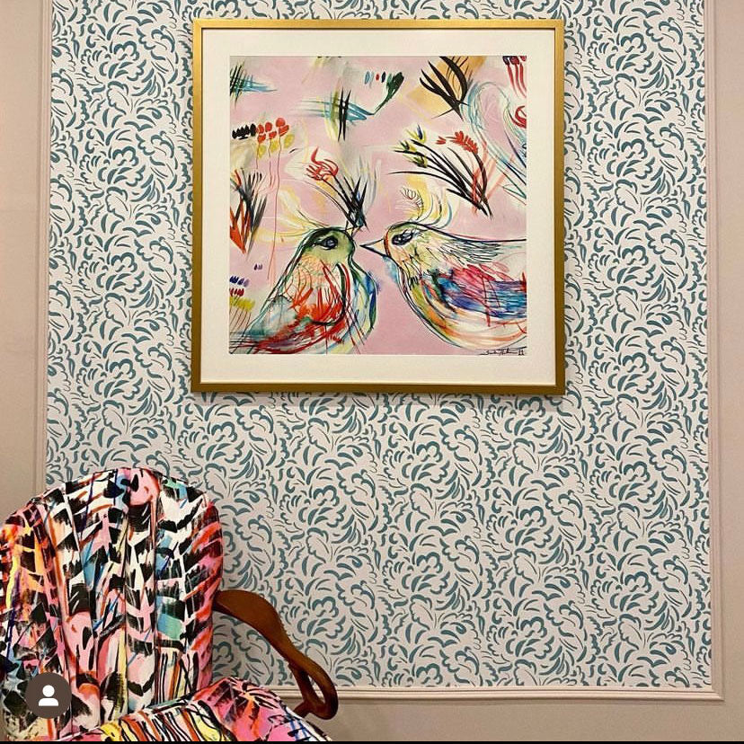 Rita does Jazz velvet chair with Claire de Quentin wallpaper James Crossing