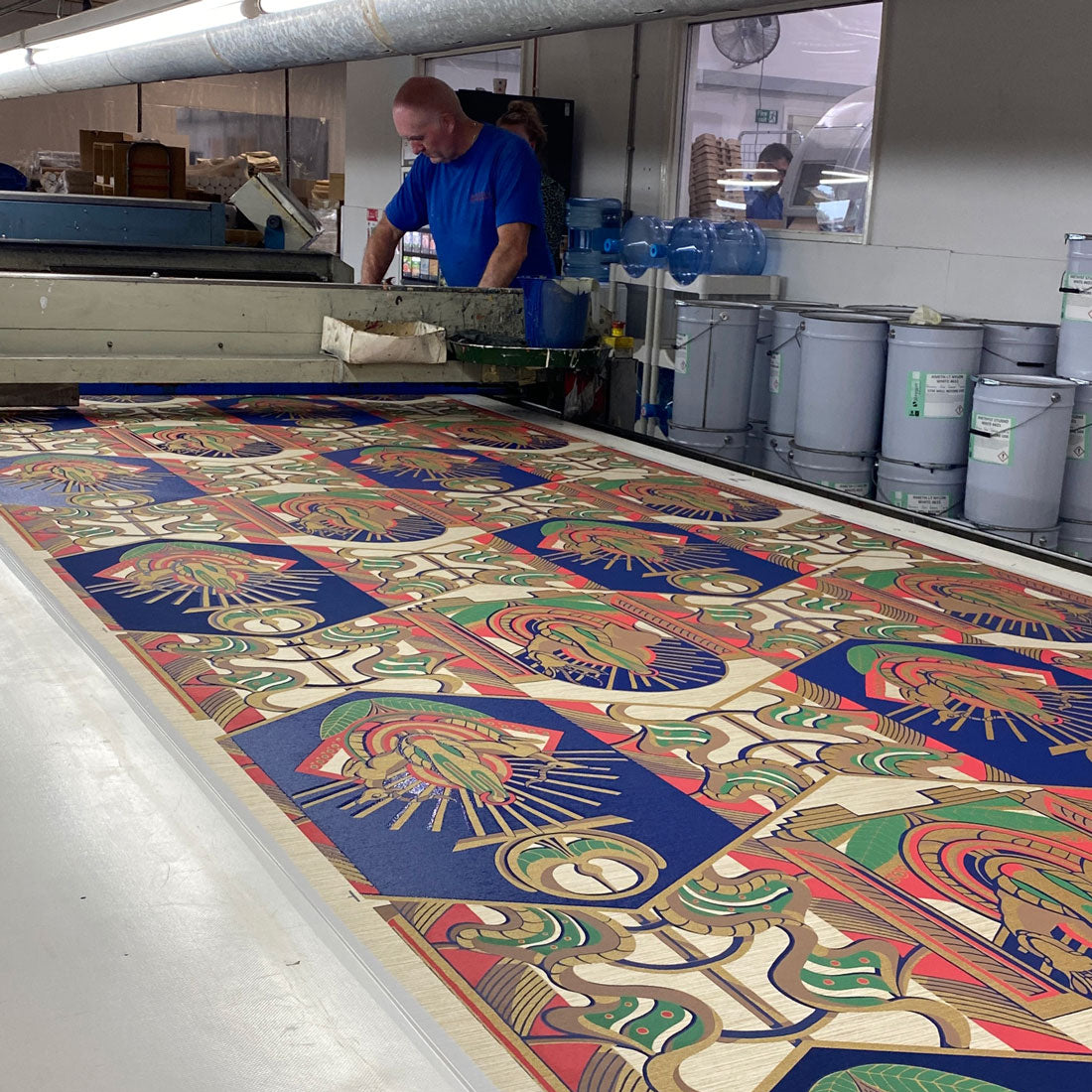 Blues Fantasia superwide textile wallcovering